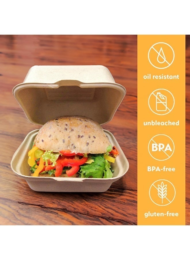 TrustMate Cake & Hamburger Packaging Boxes – 50 Pack with Greaseproof Paper, Food Packaging Boxes for Cakes, Desserts, Sandwiches & Parties - Image 3